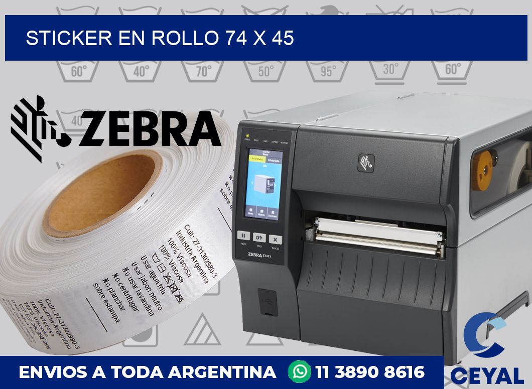 sticker en rollo 74 x 45