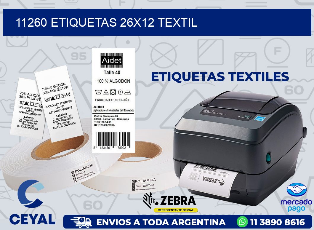11260 ETIQUETAS 26X12 TEXTIL