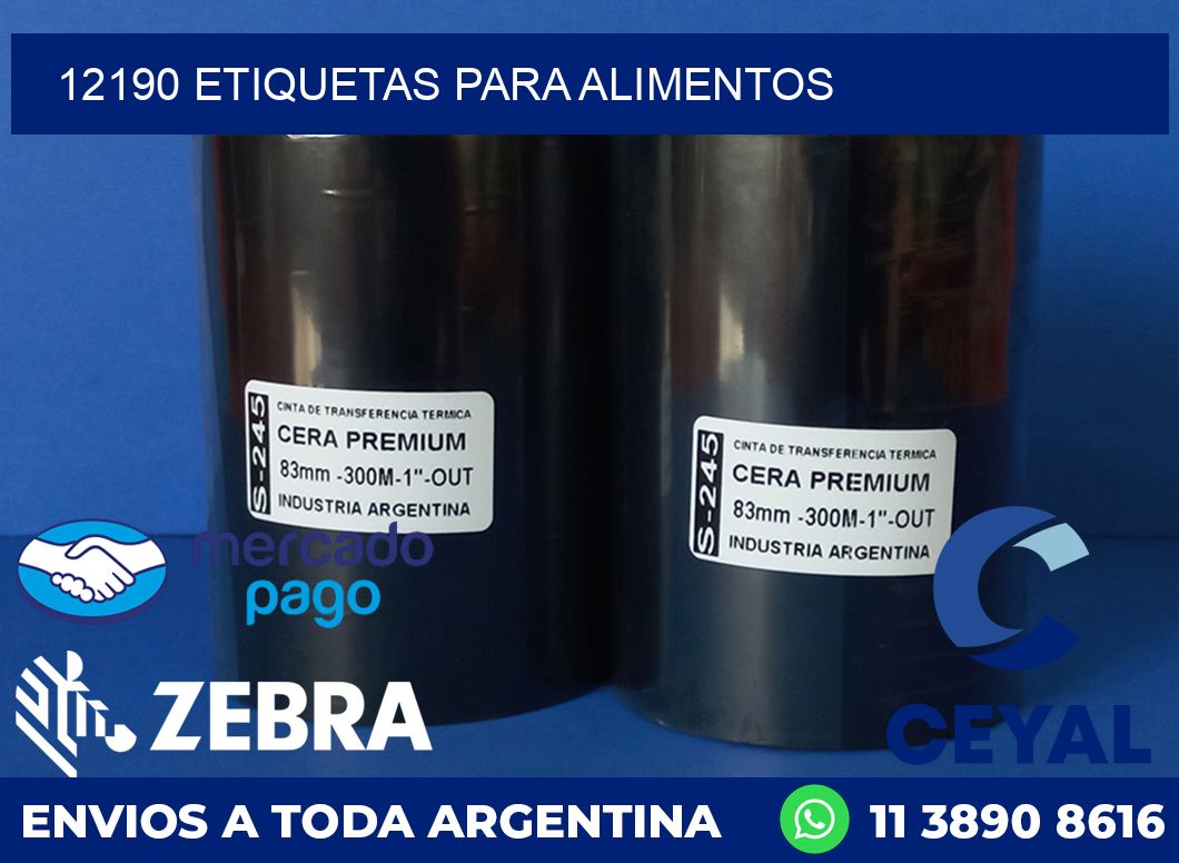 12190 ETIQUETAS PARA ALIMENTOS