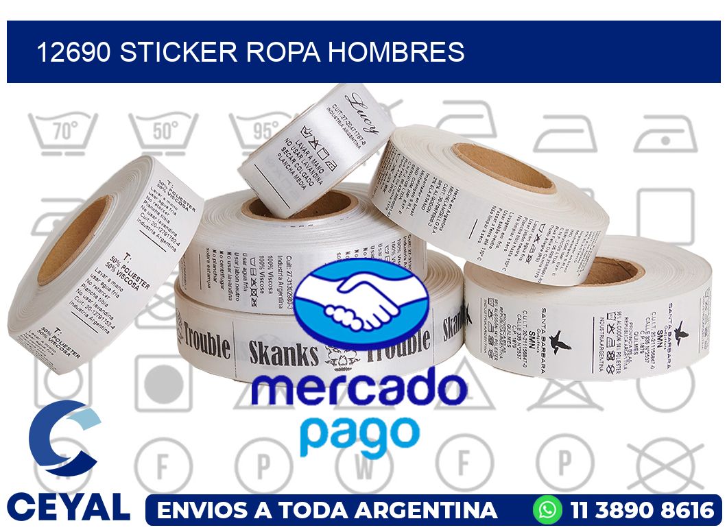 12690 STICKER ROPA HOMBRES