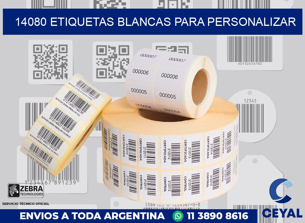 14080 ETIQUETAS BLANCAS PARA PERSONALIZAR