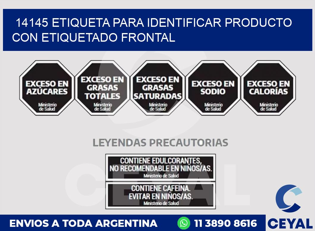 14145 ETIQUETA PARA IDENTIFICAR PRODUCTO CON ETIQUETADO FRONTAL