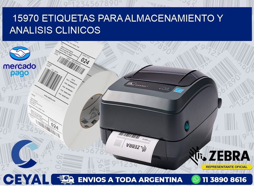 15970 ETIQUETAS PARA ALMACENAMIENTO Y ANALISIS CLINICOS