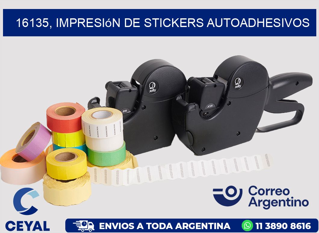 16135, impresión de stickers autoadhesivos