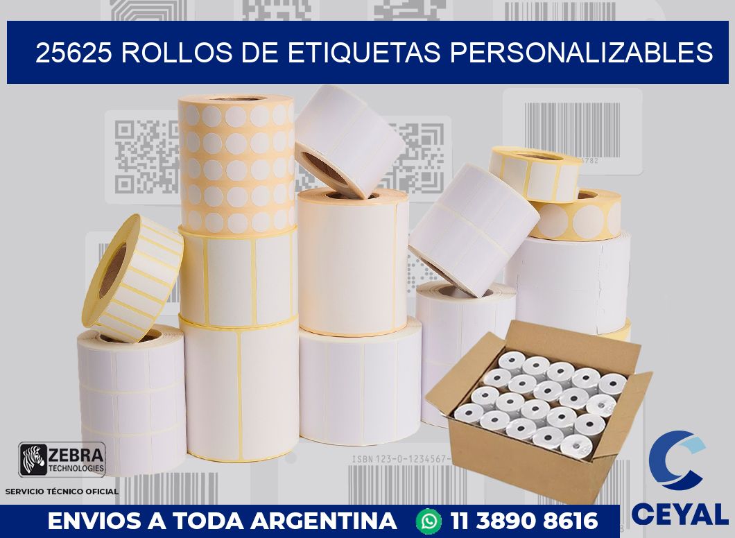 25625 ROLLOS DE ETIQUETAS PERSONALIZABLES