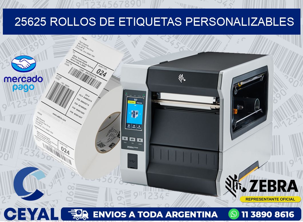 25625 ROLLOS DE ETIQUETAS PERSONALIZABLES