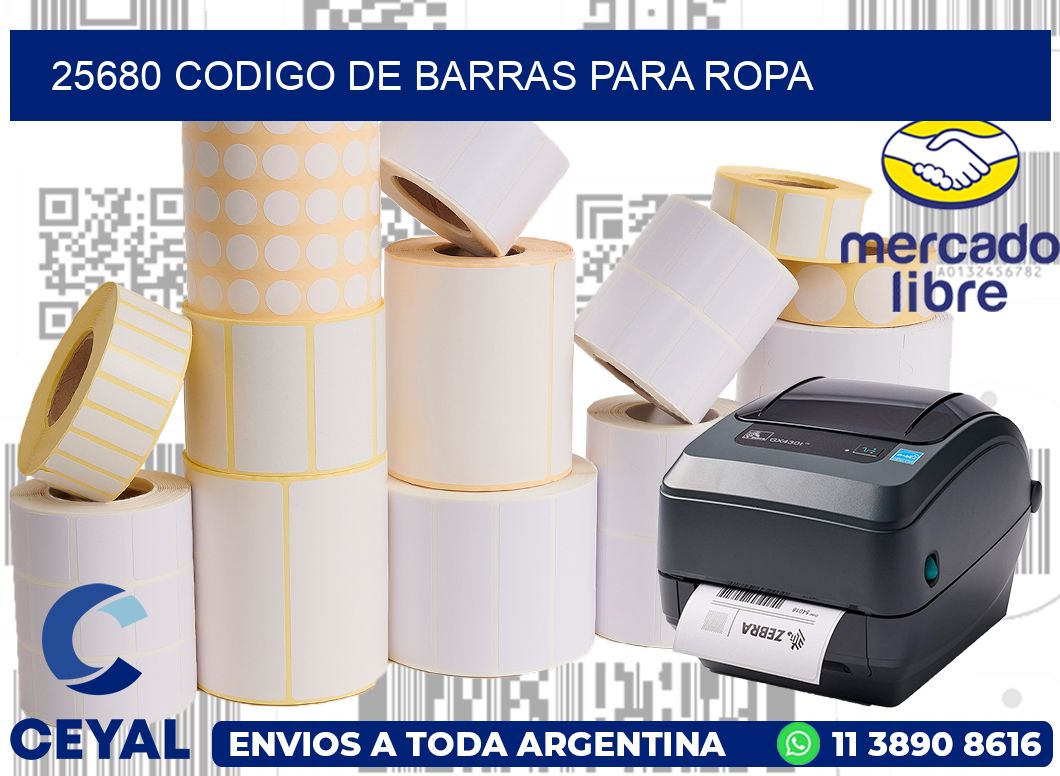 25680 CODIGO DE BARRAS PARA ROPA