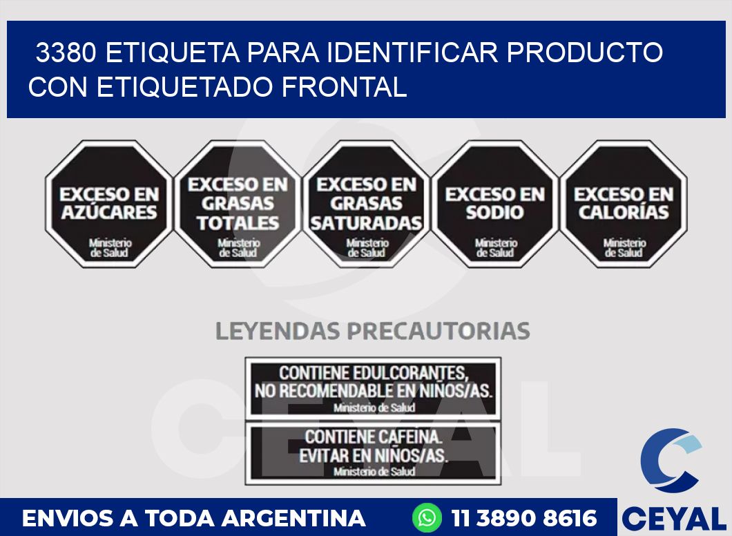 3380 ETIQUETA PARA IDENTIFICAR PRODUCTO CON ETIQUETADO FRONTAL