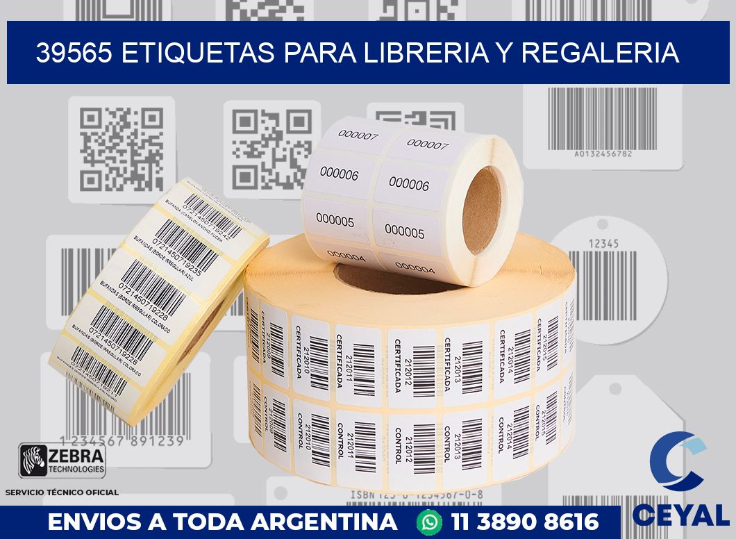 39565 ETIQUETAS PARA LIBRERIA Y REGALERIA