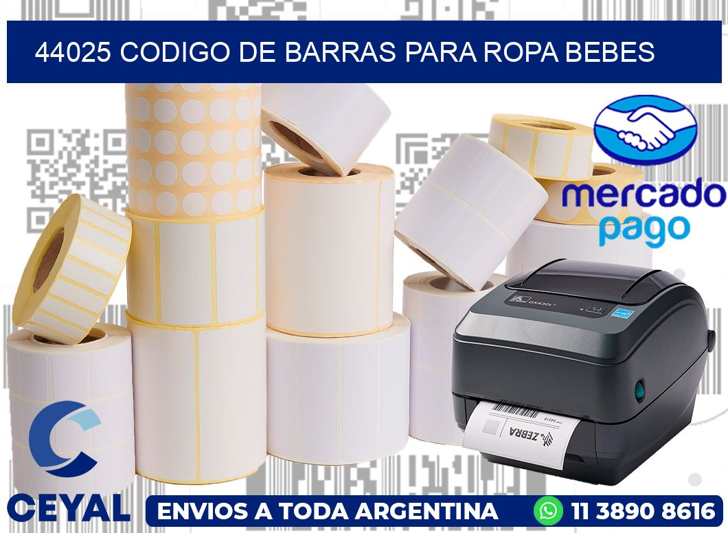 44025 CODIGO DE BARRAS PARA ROPA BEBES