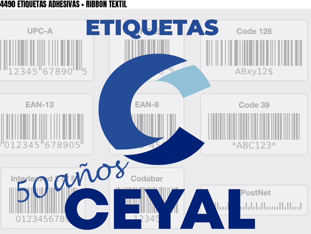 4490 ETIQUETAS ADHESIVAS + RIBBON TEXTIL