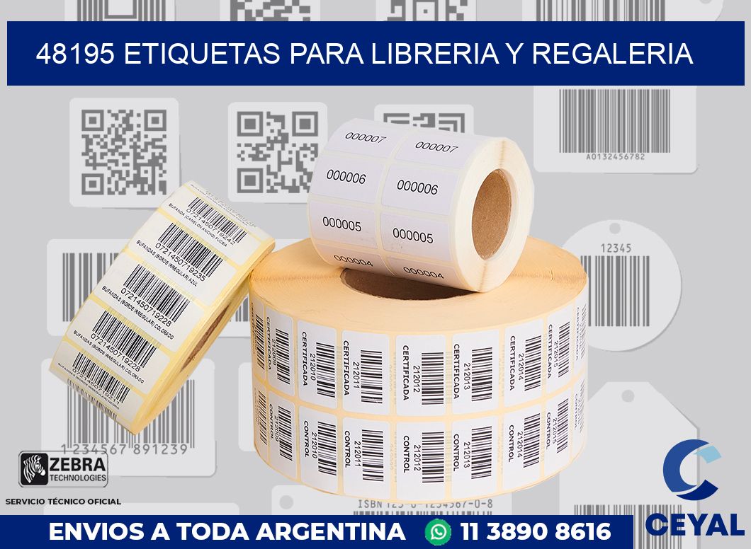48195 ETIQUETAS PARA LIBRERIA Y REGALERIA