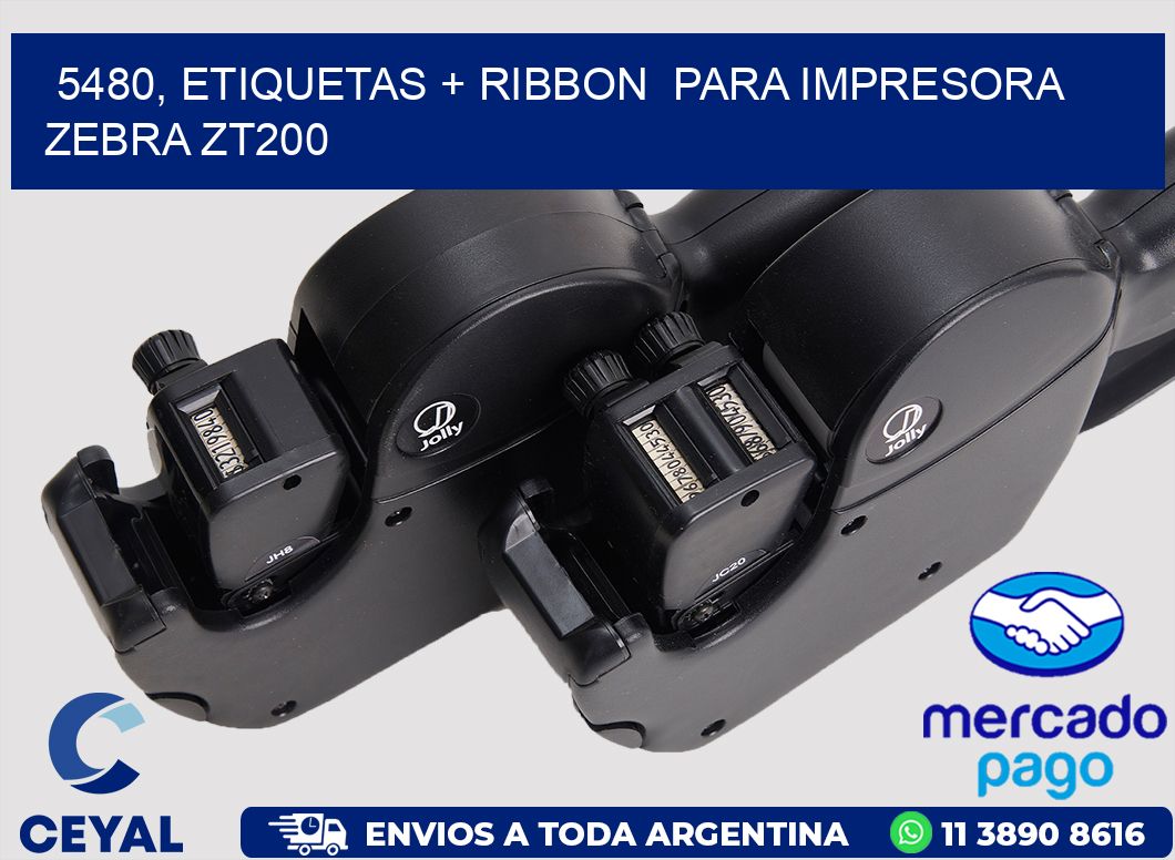 5480, etiquetas + ribbon  para impresora zebra ZT200