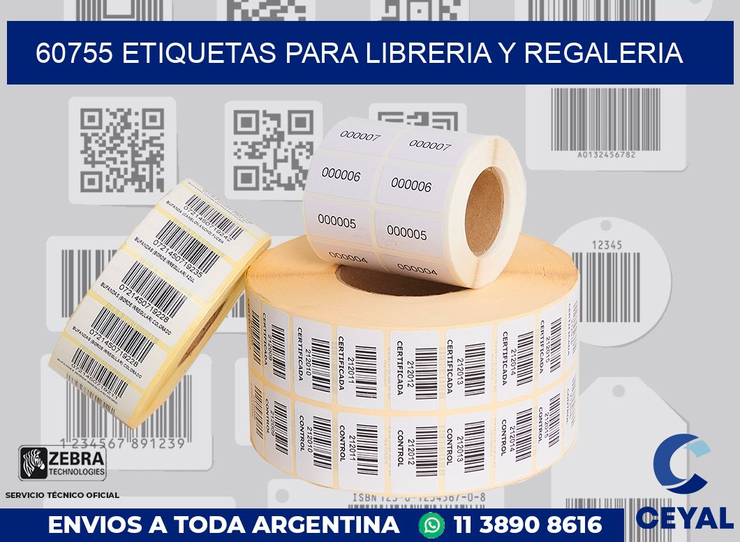 60755 ETIQUETAS PARA LIBRERIA Y REGALERIA