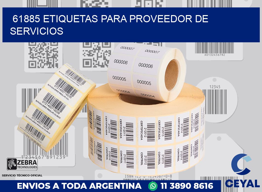 61885 ETIQUETAS PARA PROVEEDOR DE SERVICIOS