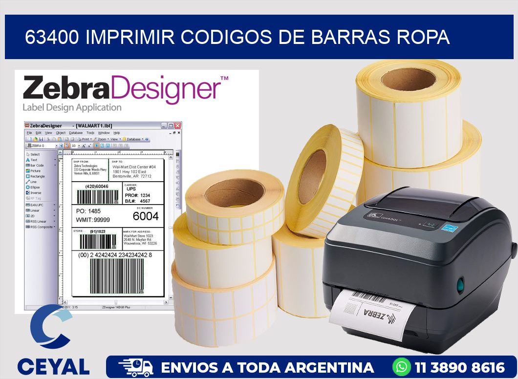 63400 IMPRIMIR CODIGOS DE BARRAS ROPA