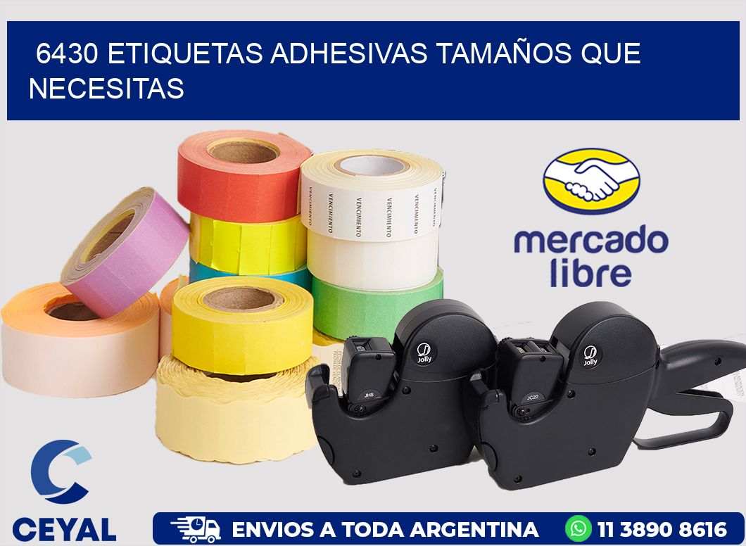 6430 ETIQUETAS ADHESIVAS TAMAÑOS QUE NECESITAS
