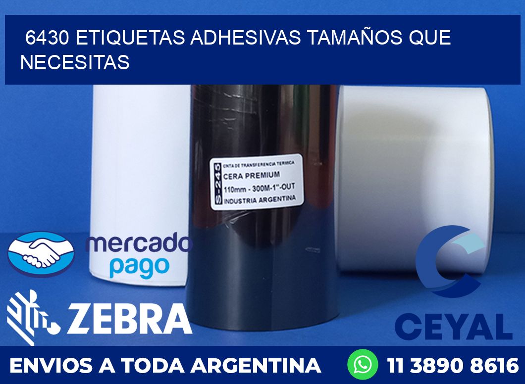 6430 ETIQUETAS ADHESIVAS TAMAÑOS QUE NECESITAS