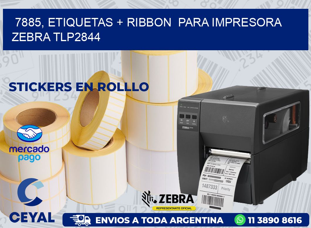 7885, etiquetas + ribbon  para impresora zebra TLP2844