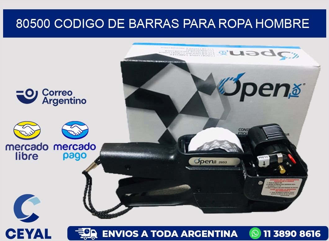 80500 CODIGO DE BARRAS PARA ROPA HOMBRE