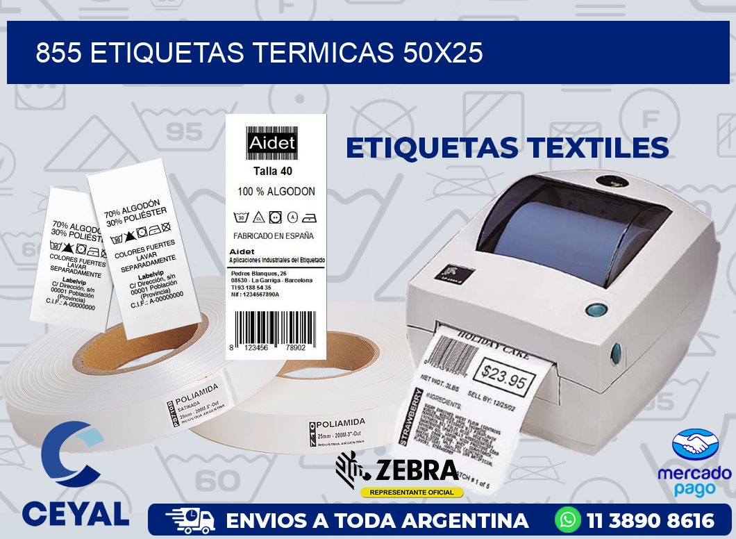 855 ETIQUETAS TERMICAS 50X25
