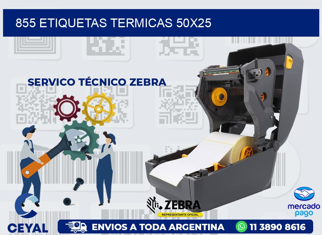 855 ETIQUETAS TERMICAS 50X25