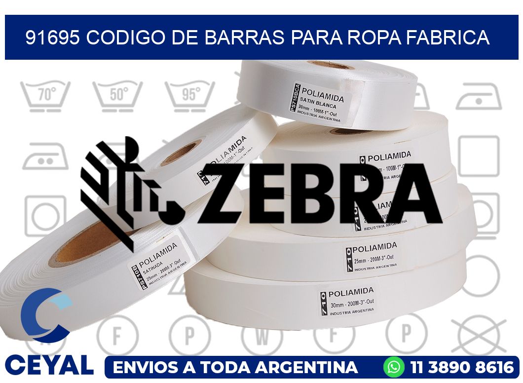 91695 CODIGO DE BARRAS PARA ROPA FABRICA