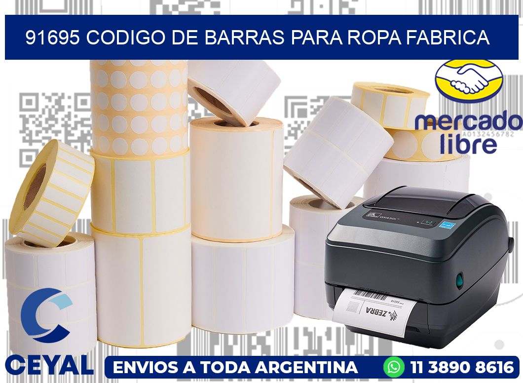 91695 CODIGO DE BARRAS PARA ROPA FABRICA