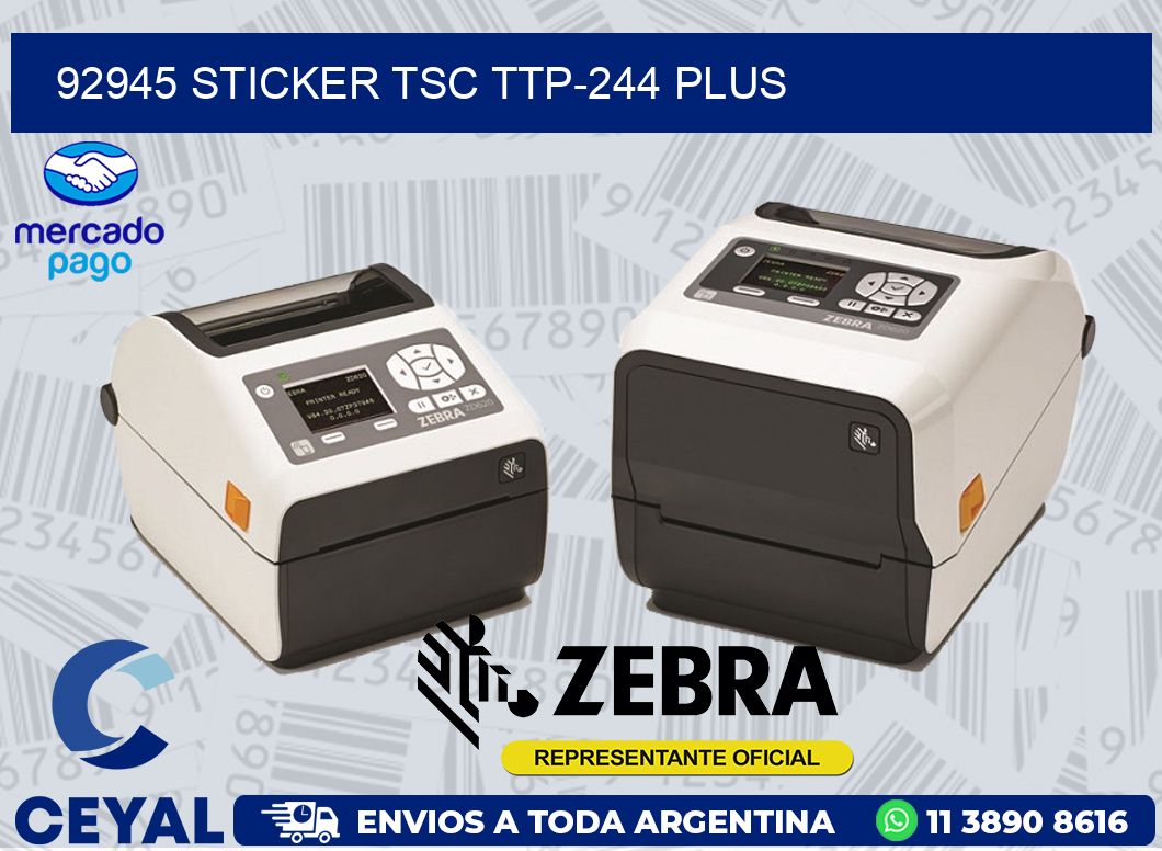 92945 STICKER TSC TTP-244 PLUS