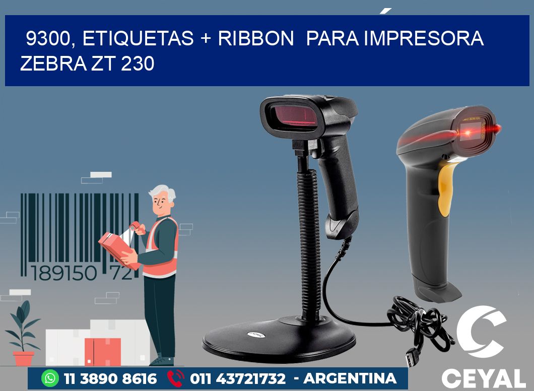 9300, etiquetas + ribbon  para impresora zebra ZT 230