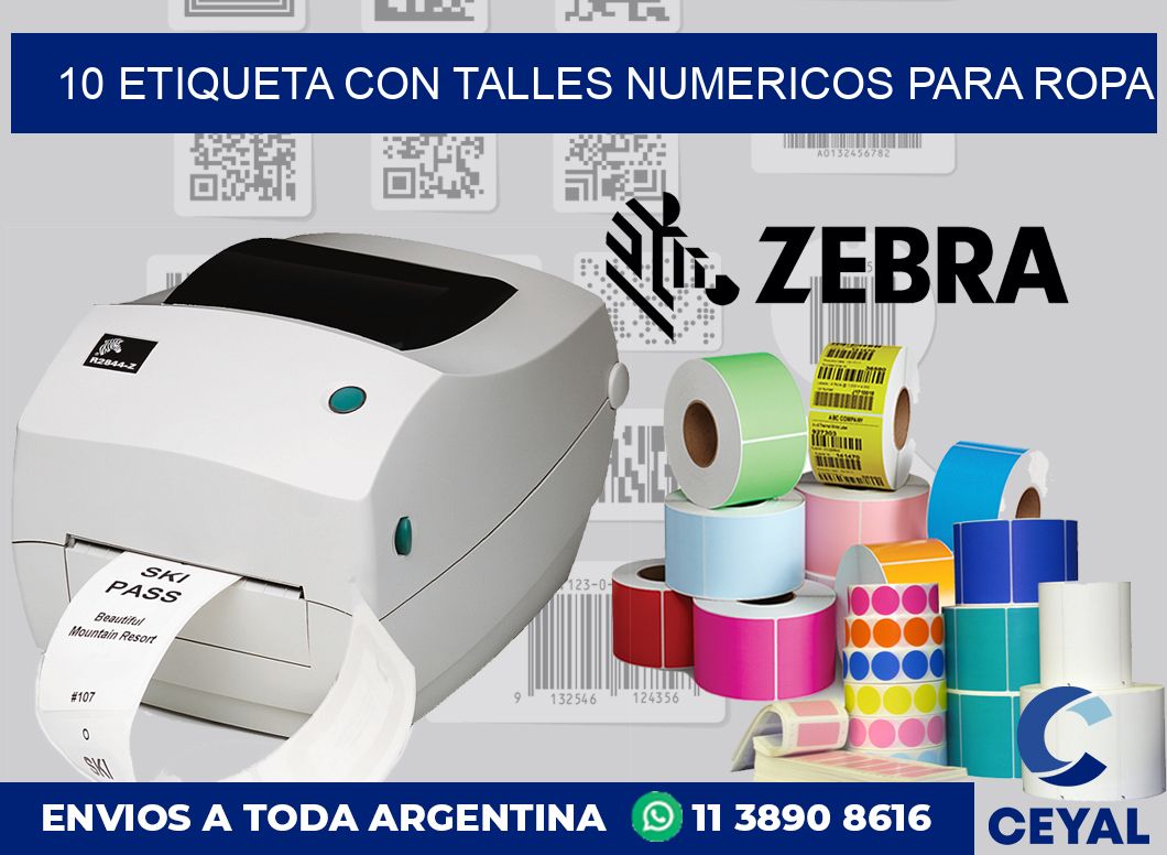 10 ETIQUETA CON TALLES NUMERICOS PARA ROPA