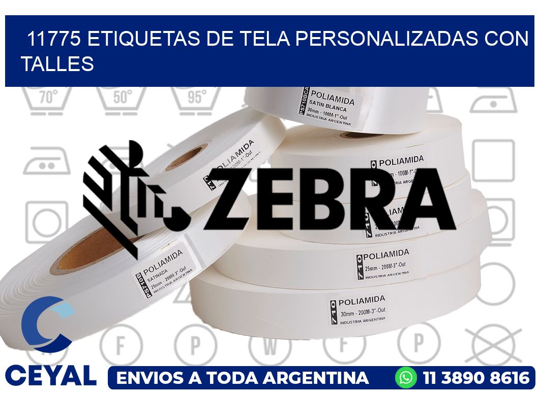 11775 ETIQUETAS DE TELA PERSONALIZADAS CON TALLES