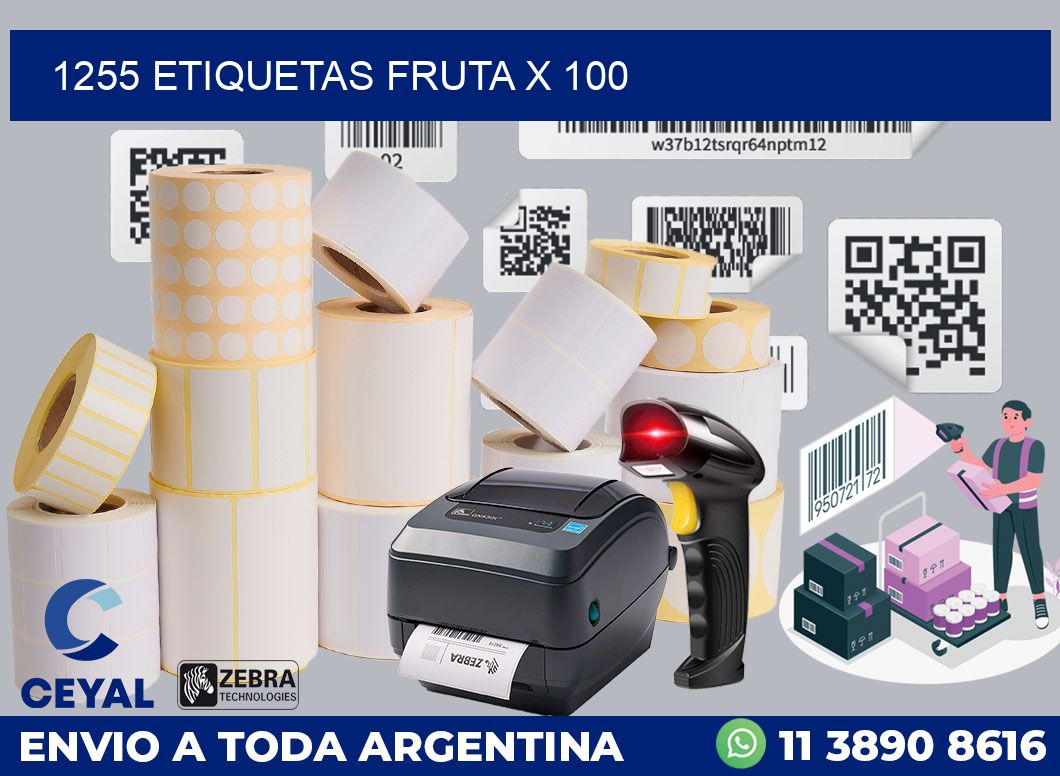 1255 etiquetas fruta x 100