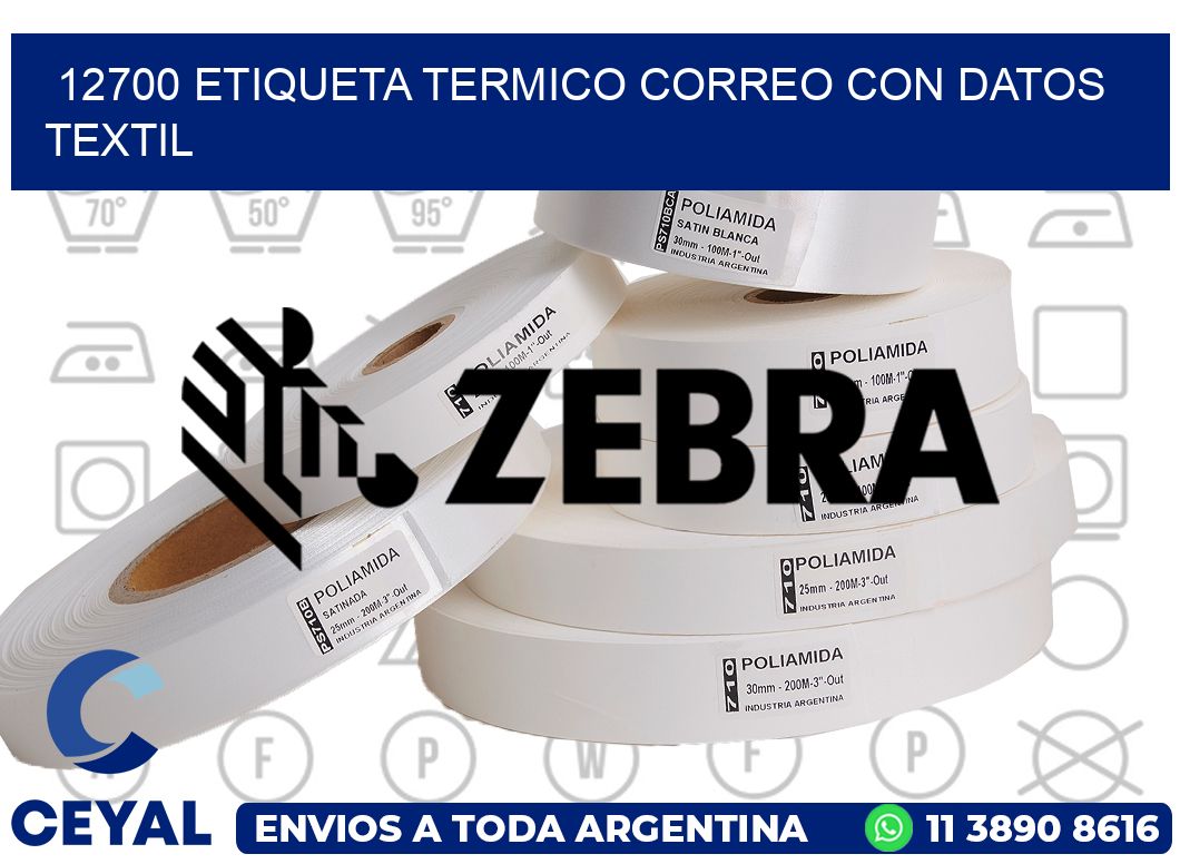 12700 ETIQUETA TERMICO CORREO CON DATOS TEXTIL