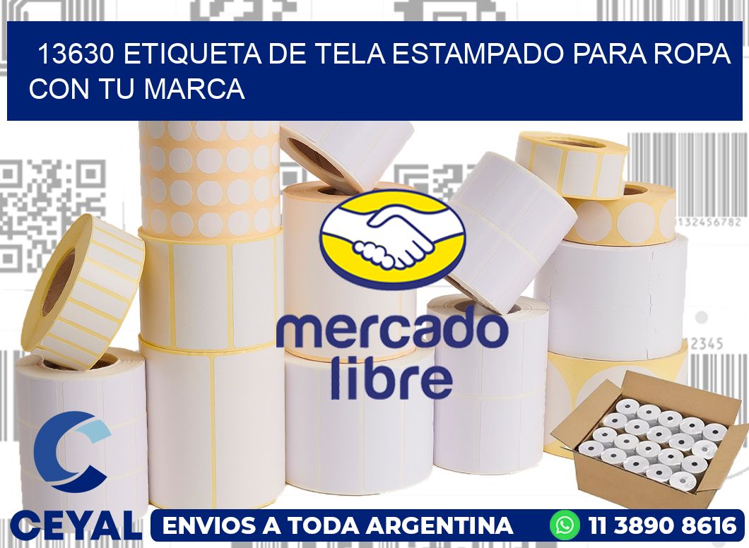 13630 ETIQUETA DE TELA ESTAMPADO PARA ROPA CON TU MARCA