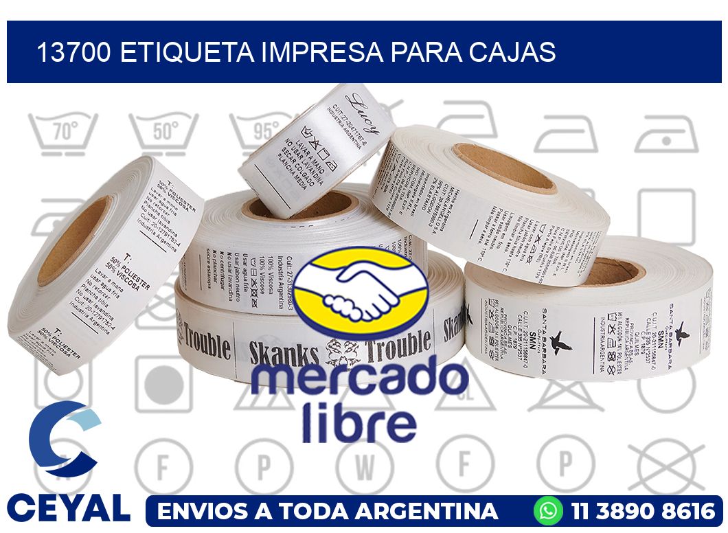 13700 ETIQUETA IMPRESA PARA CAJAS
