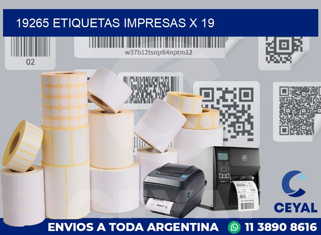 19265 Etiquetas impresas x 19
