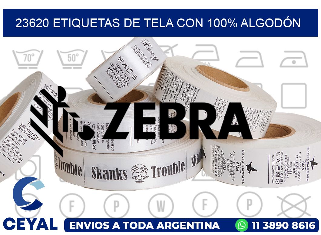 23620 ETIQUETAS DE TELA CON 100% ALGODÓN