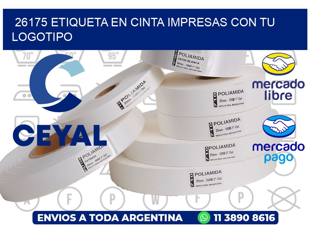 26175 ETIQUETA EN CINTA IMPRESAS CON TU LOGOTIPO