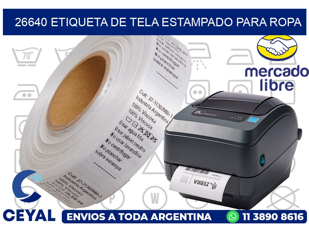 26640 ETIQUETA DE TELA ESTAMPADO PARA ROPA