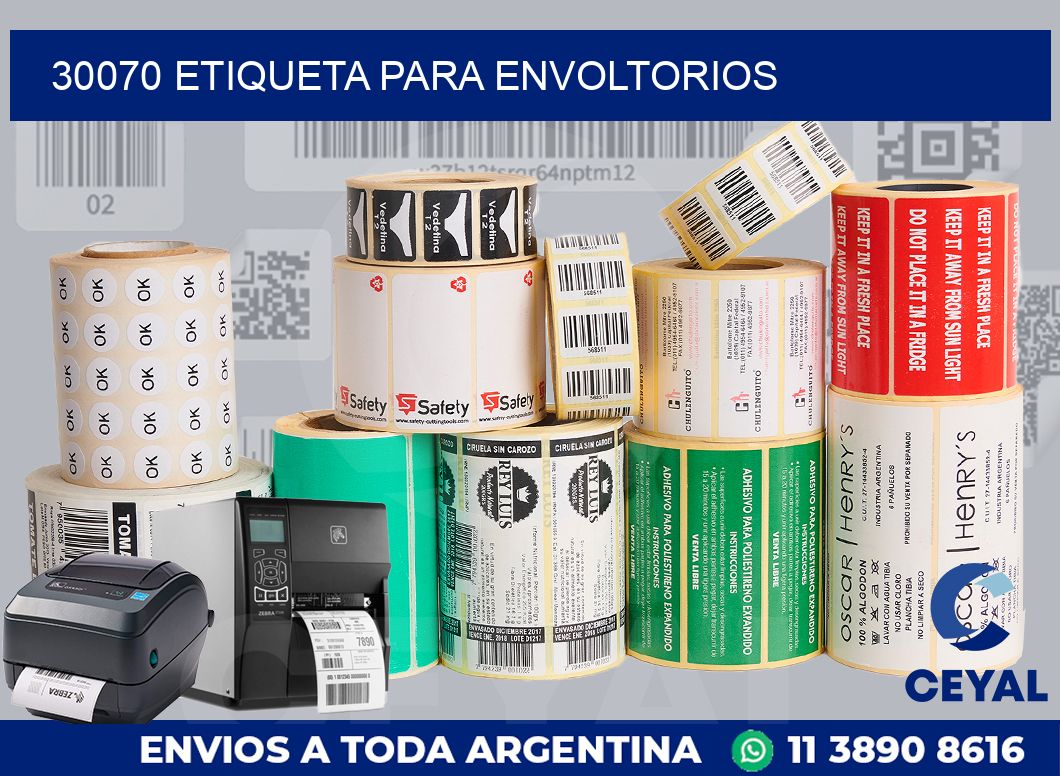 30070 ETIQUETA PARA ENVOLTORIOS