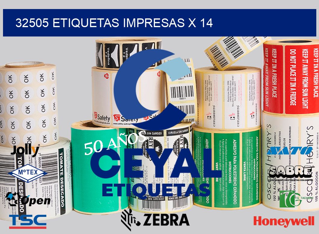 32505 Etiquetas impresas x 14