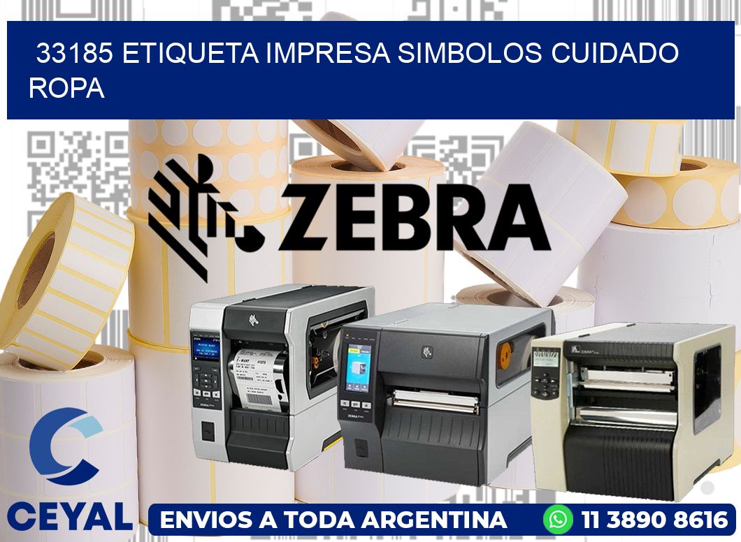 33185 ETIQUETA IMPRESA SIMBOLOS CUIDADO ROPA