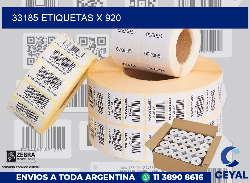 33185 Etiquetas x 920