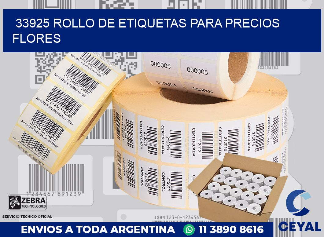 33925 ROLLO DE ETIQUETAS PARA PRECIOS FLORES