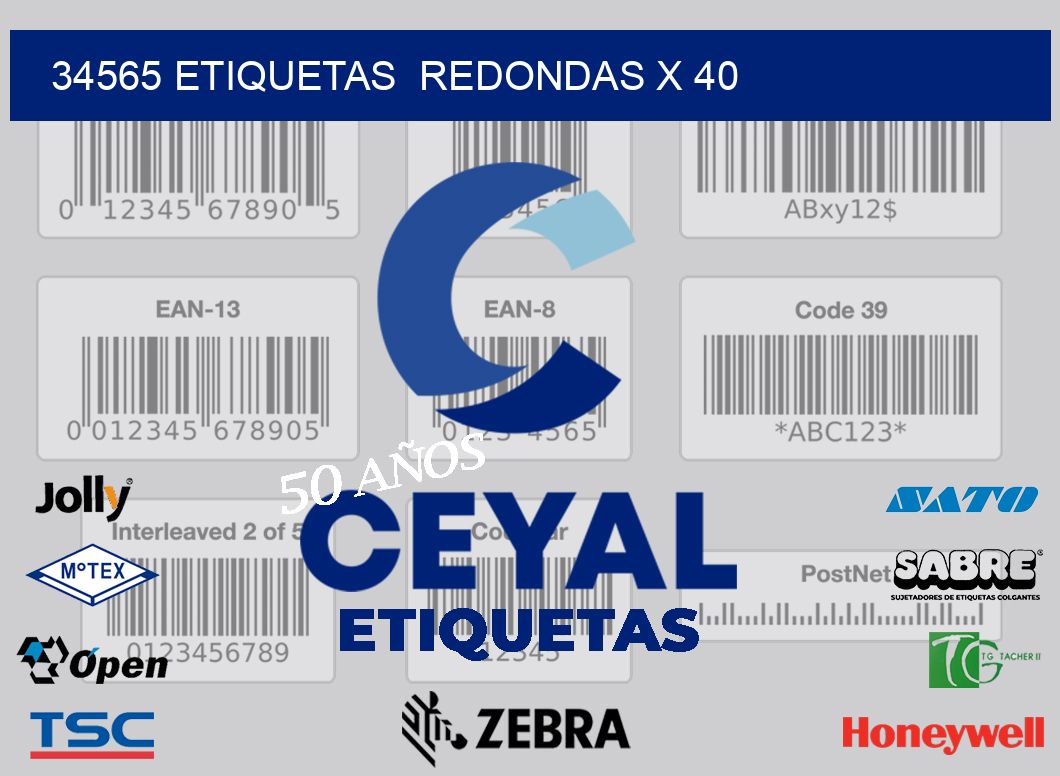 34565 etiquetas  redondas x 40