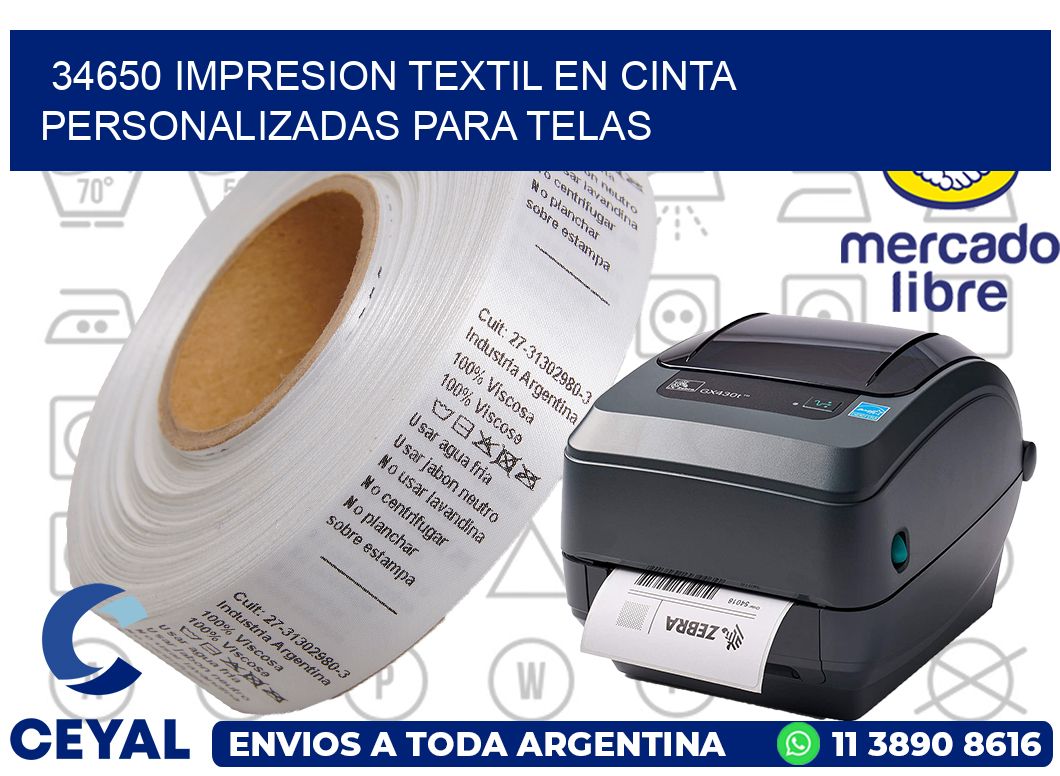 34650 IMPRESION TEXTIL EN CINTA PERSONALIZADAS PARA TELAS
