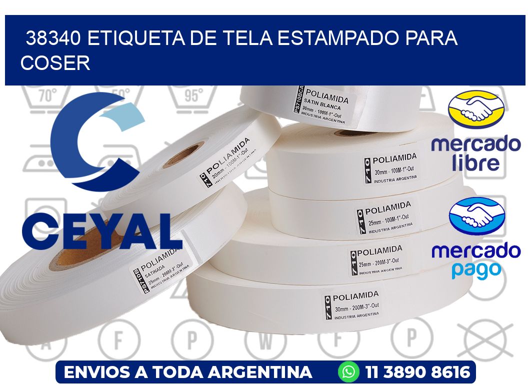 38340 ETIQUETA DE TELA ESTAMPADO PARA COSER