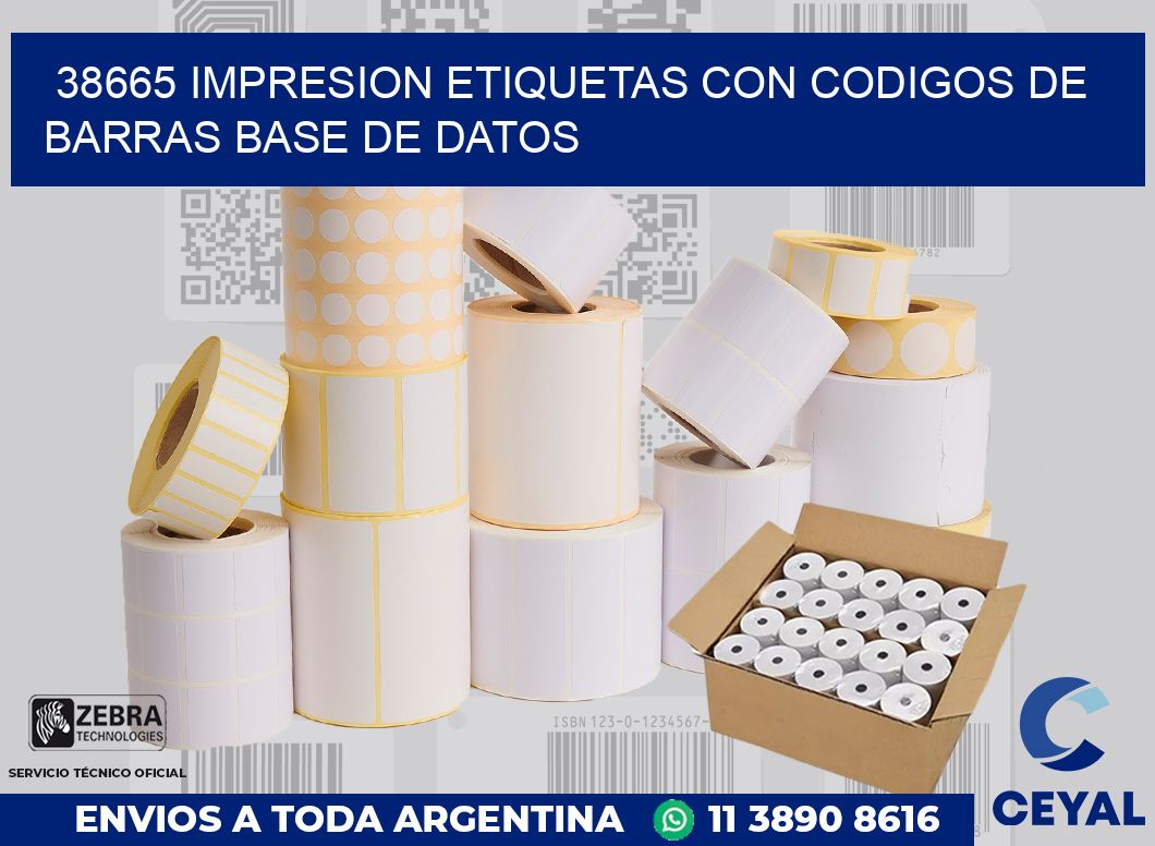 38665 IMPRESION ETIQUETAS CON CODIGOS DE BARRAS BASE DE DATOS