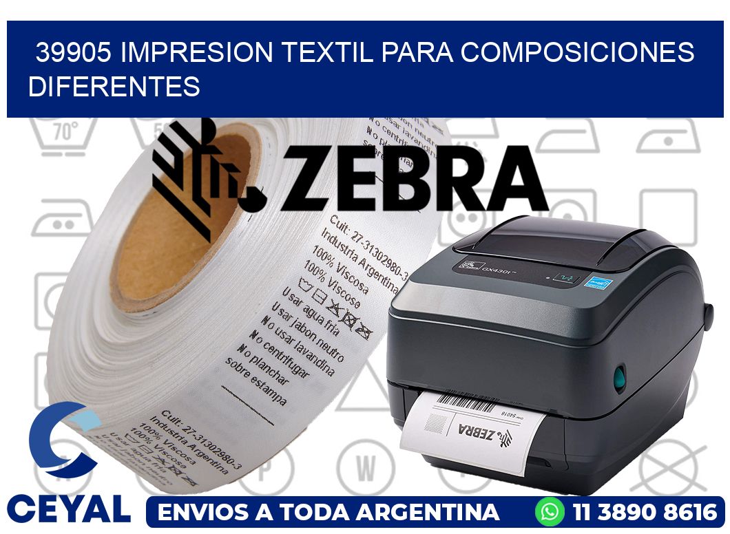 39905 IMPRESION TEXTIL PARA COMPOSICIONES DIFERENTES